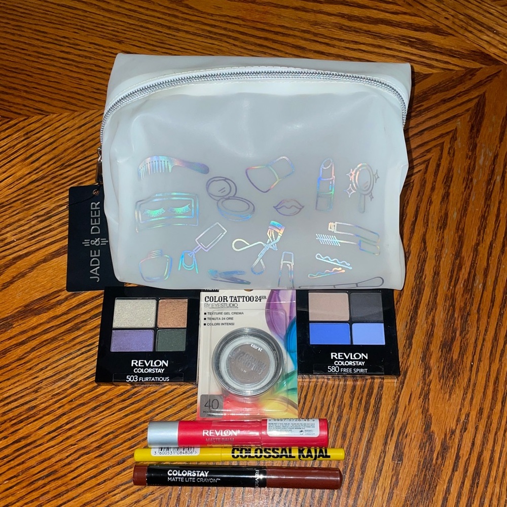 Jade & deer Makeup bag & bundle of makeup, all new & sealed
